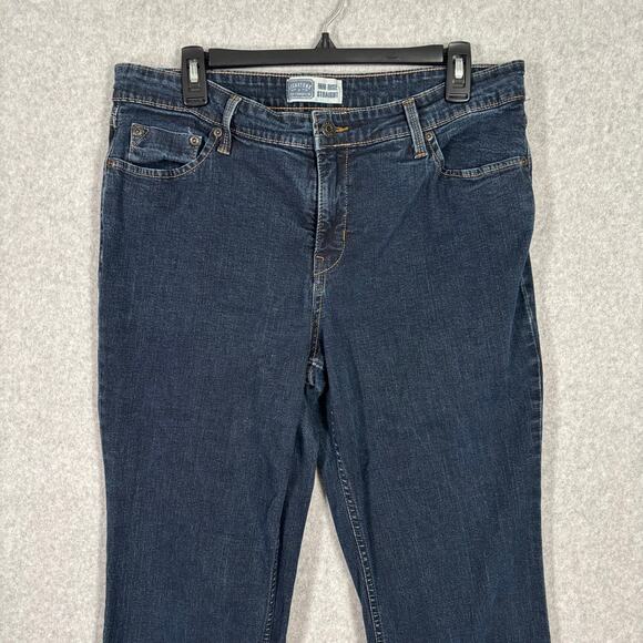 Levis Signature Jeans Womens 14 Mid Rise Straight Stretch Dark Wash Classic - Picture 2 of 11